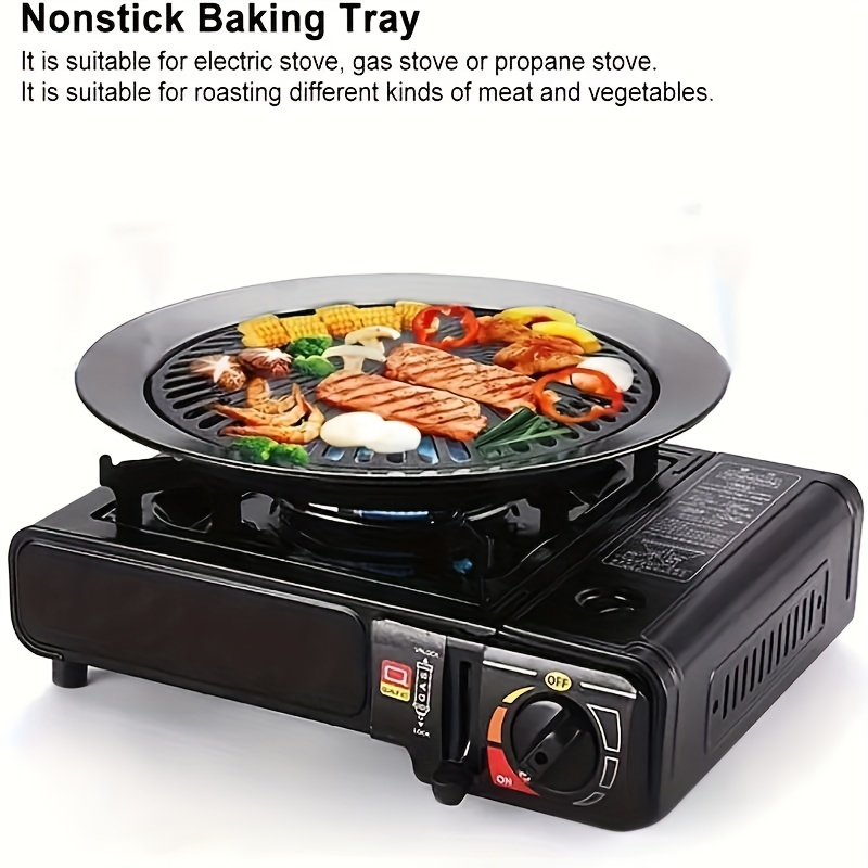 Kitchen + Home Stove Top Smokeless Grill Indoor Korean BBQ Grill Pan,-  Stainless Steel with Double Coated NonStick Surface with Bonus Stove Top  Gas