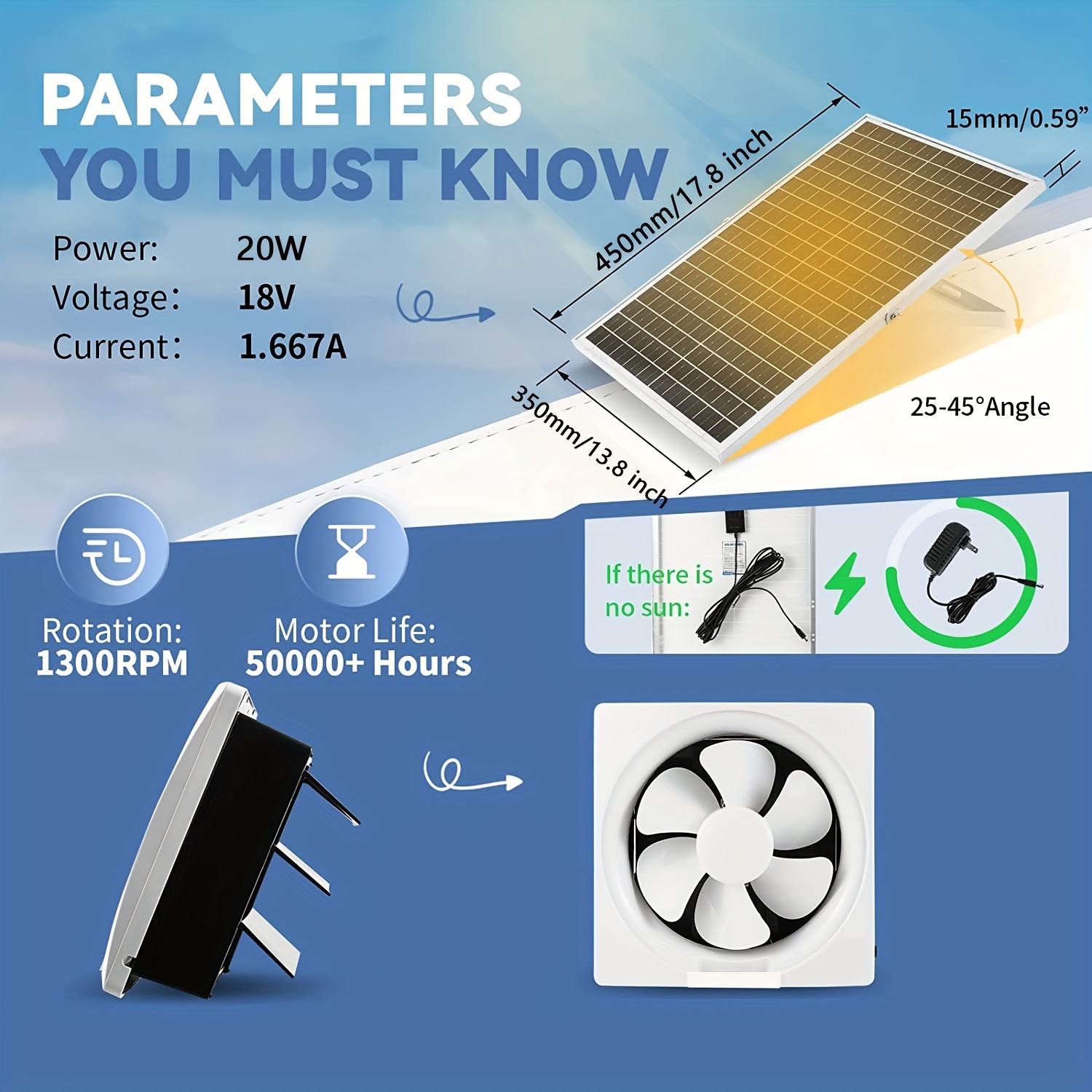 12v Solar Powered Exhaust Fan / Solar Panel Square Round - Temu United  Kingdom