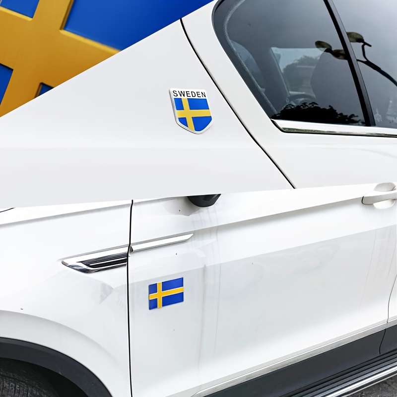 Metal Swedish Flag Badge Emblem Car Sticker Motorcycle - Temu
