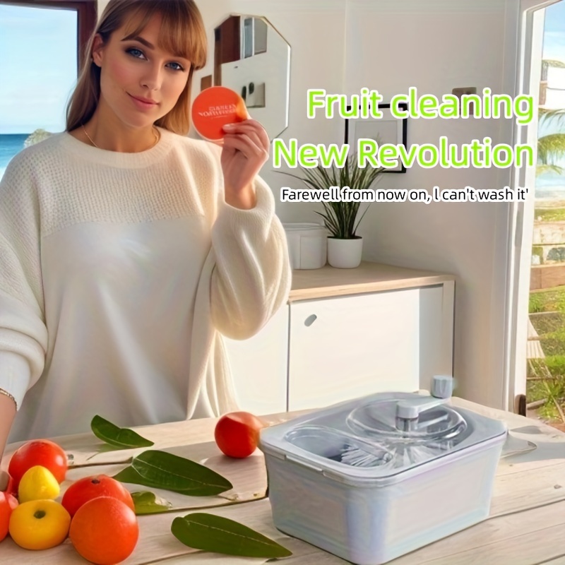 Fruit Cleaning Device, Fruit And Vegetable Washing Machine, Fruits And Vegetables  Cleaner Basket, Fruit Washing Tools, Vegetable Washing Basket, Fruit Washer  Clean Machine, Kitchen Stuff, - Temu