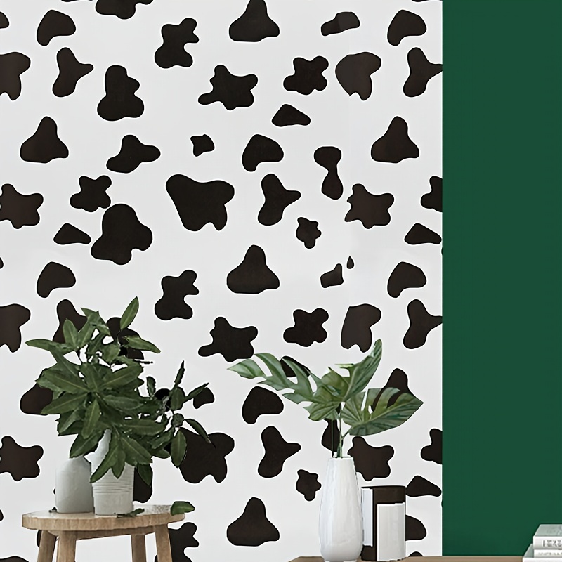 Self adhesive Wallpaper Black And White Cow Pattern Self - Temu