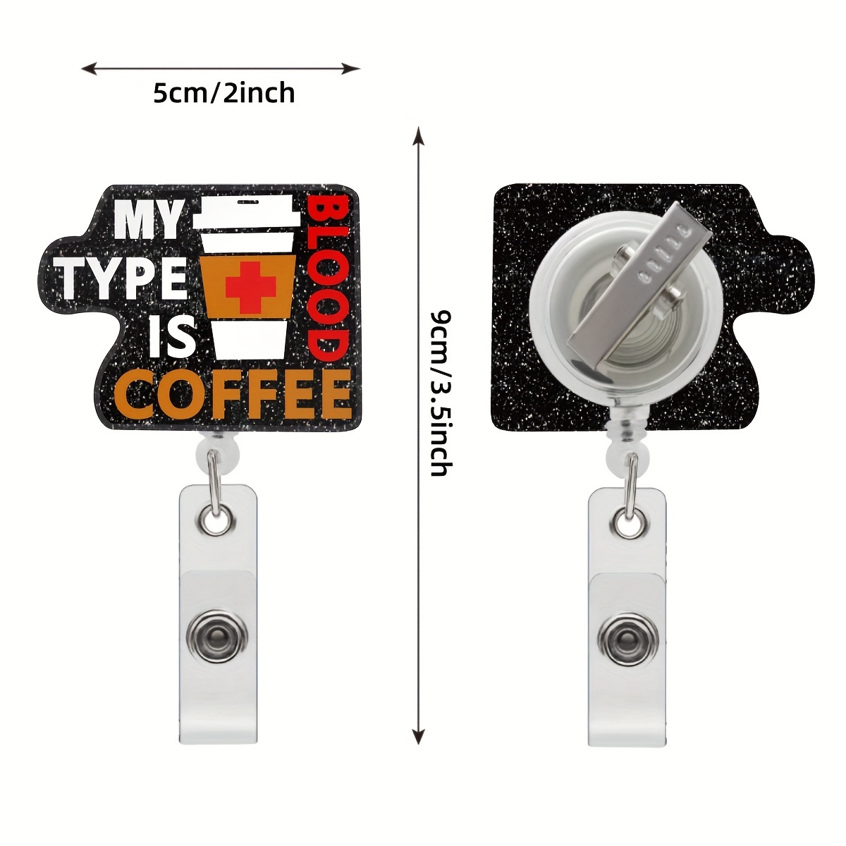 Blood Type Coffee Retractable Badge Reel Funny Coffee Id - Temu