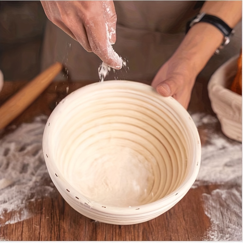 1 pezzo, cestino per lievitazione del pane, cestini ovali in canna con  lamella per pane e fodera in lino per fermentazione del pane, set per  lievitazione della cucina, cestino per lievitazione perfetto