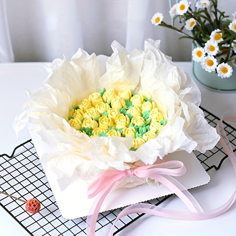 Flower Art Wrapping Paper Bouquet Wrapping Paper Simple Pure - Temu