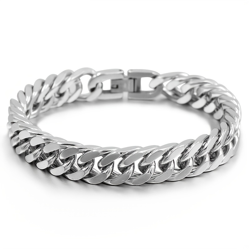 Men's Classic Stainless Steel Double Weave Hip Hop Chain Bracelet