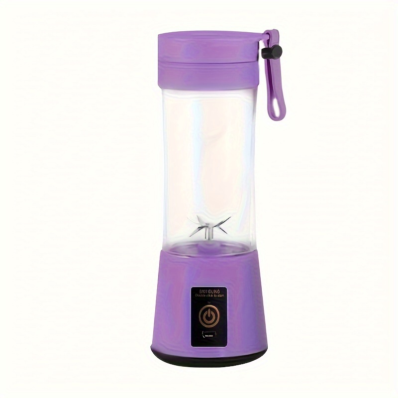 380ml Portable Blender,Mini Bottle Travel Electric Smoothie Blender Maker with 6 Blades for Juice shakes,Purple