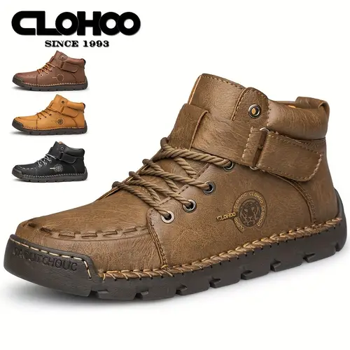 남성용 레이스업 앵클 부츠 - 캐주얼 워킹화 - 편안하고 통기성이 뛰어남