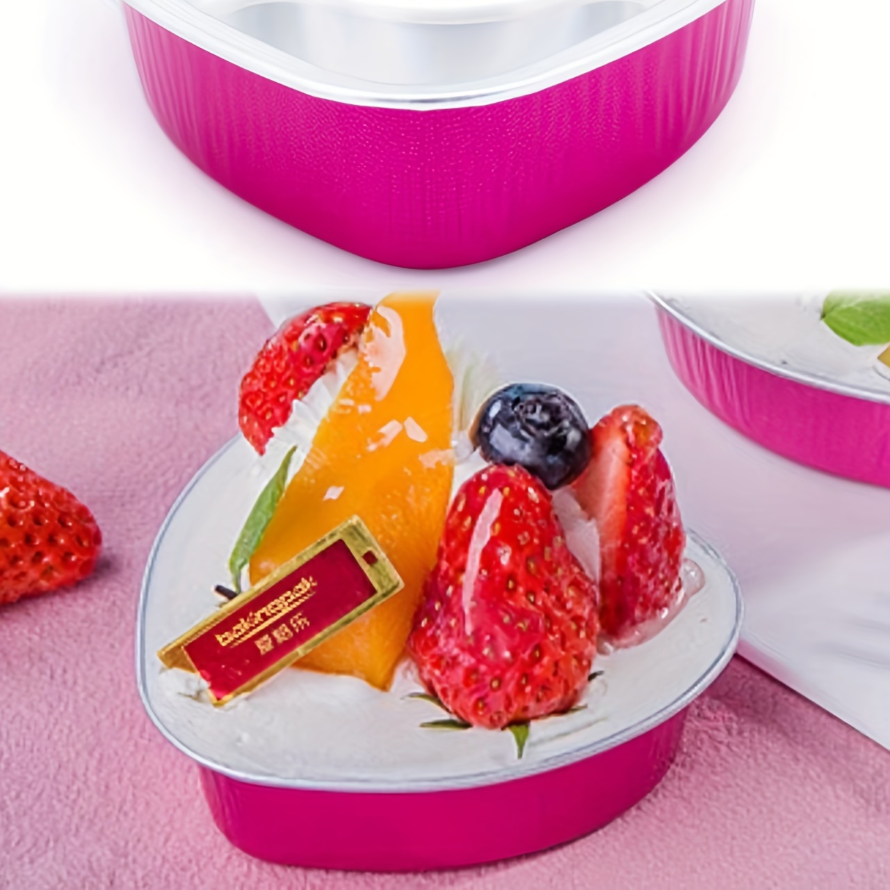 10pcs Heart-shaped Cake Pan With Lid For Baking Cake Cup