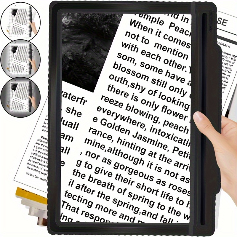 Lupa de página completa 3X A4 Lupa de lectura de hojas grandes, lente  portátil de ayuda de lectura para leer libros y periódicos y ayudas para  baja