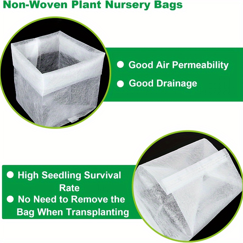 Bag Non-woven Plant Bags Plant Seeding Bags Fabric Seedling Plants Pouch  Solid Plants Grow Bags Home Garden Supply - Temu