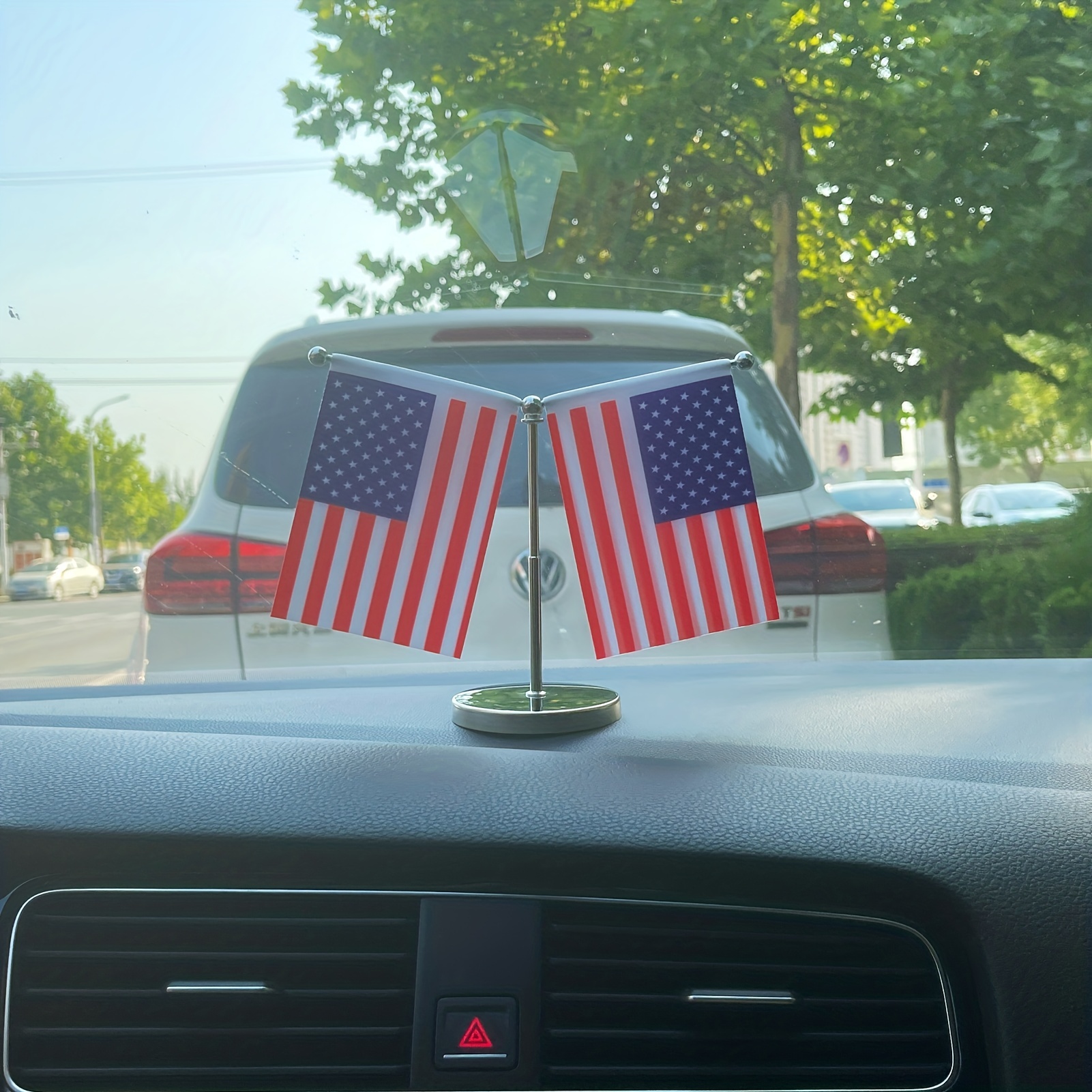 car ornament american flag metal model car interior accessories details 3