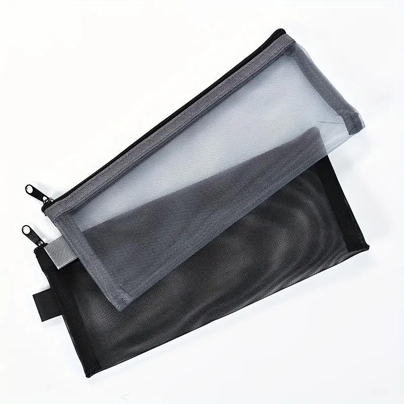 Mesh Pencil Case Transparent Stationery Bag Simple Pencil - Temu