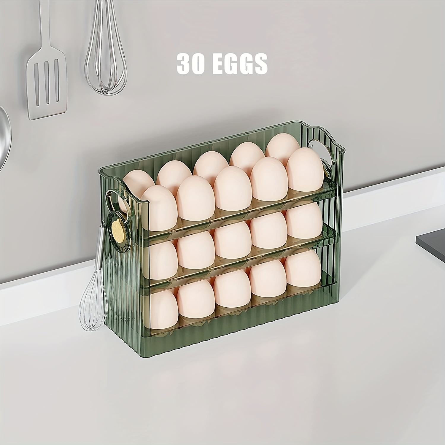 2-layer Drawer Type Egg Storage Organizer: Stackable, Clear Plastic Egg  Holder For Your Refrigerator! - Temu