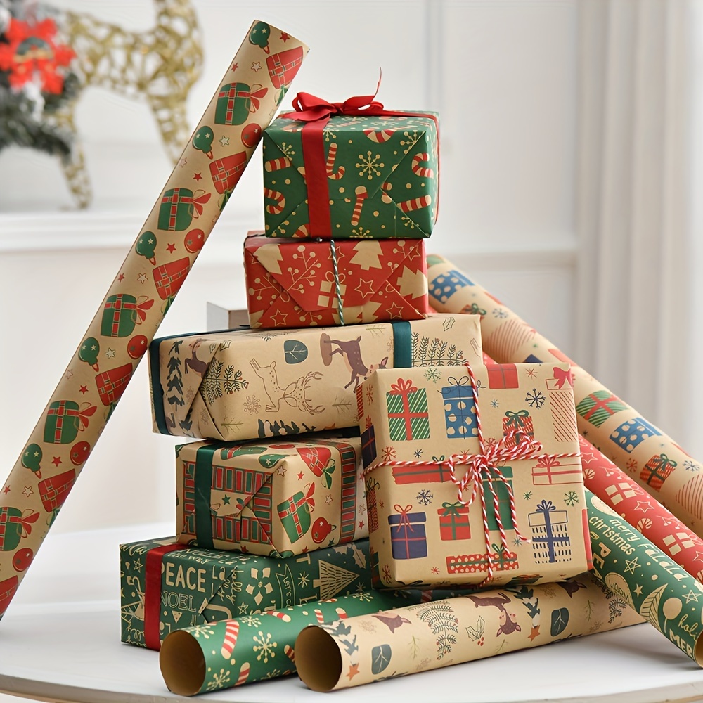 Romantic Christmas Floral Vintage Wrapping Paper · Creative Fabrica