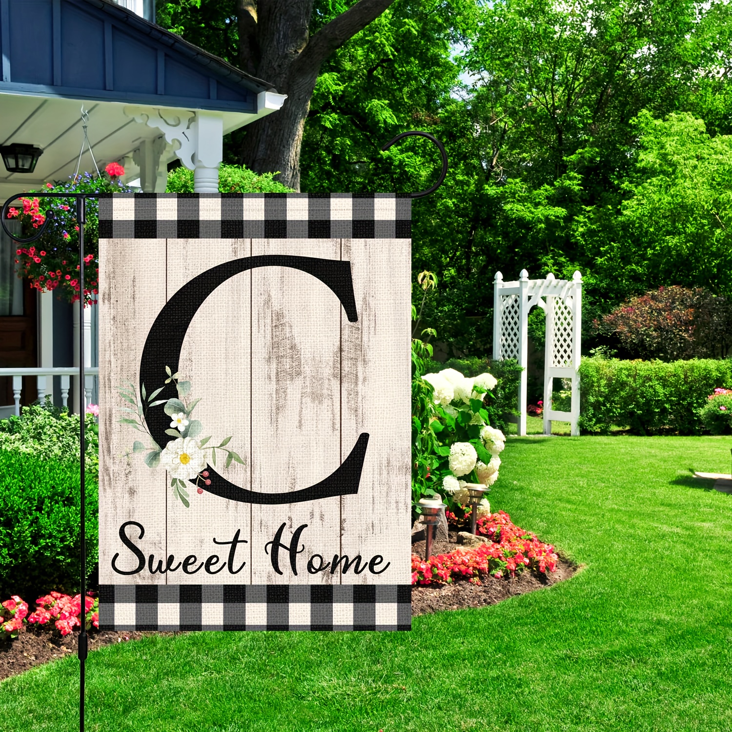  Faromily Personalized L Monogram Garden Flag Double