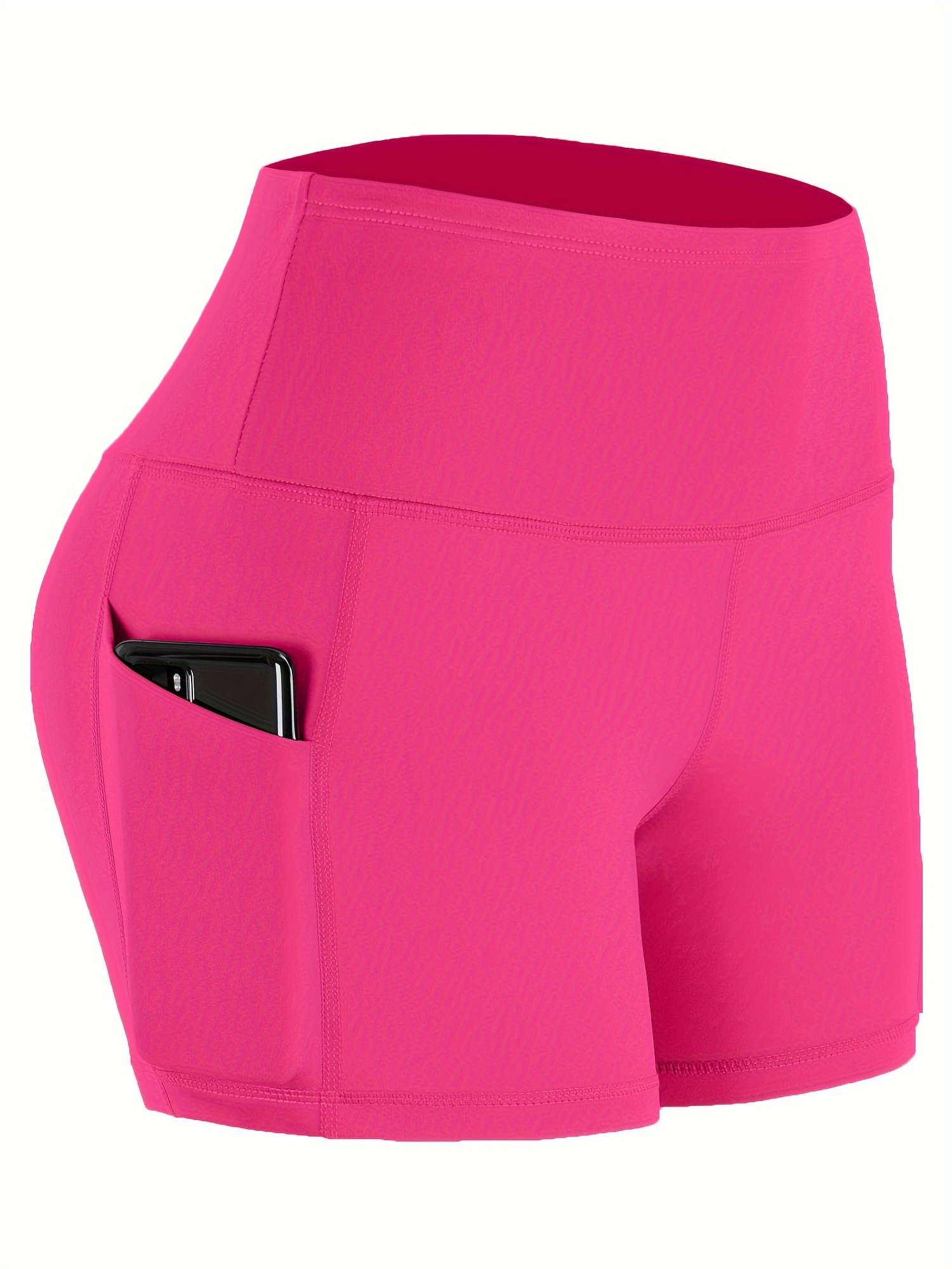 High Waist Workout Yoga Shorts for Women Running Biker Shorts with Pockets  Prices and Specs in Singapore, 12/2023