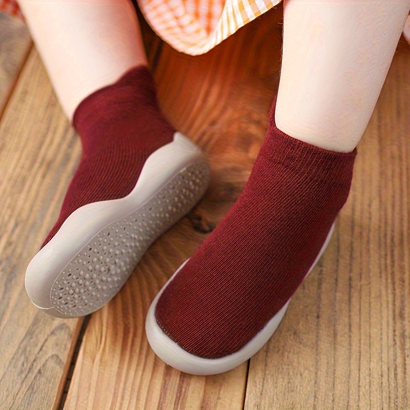 Baby Sock Shoes Breathable Non-Slip Comfortable Slip-On Walking Sneakers for Boys & Girls, All-Season Indoor/Outdoor Use, Knit Fabric with Rubber Sole Cartoon Design, Kids Toddler Shoes