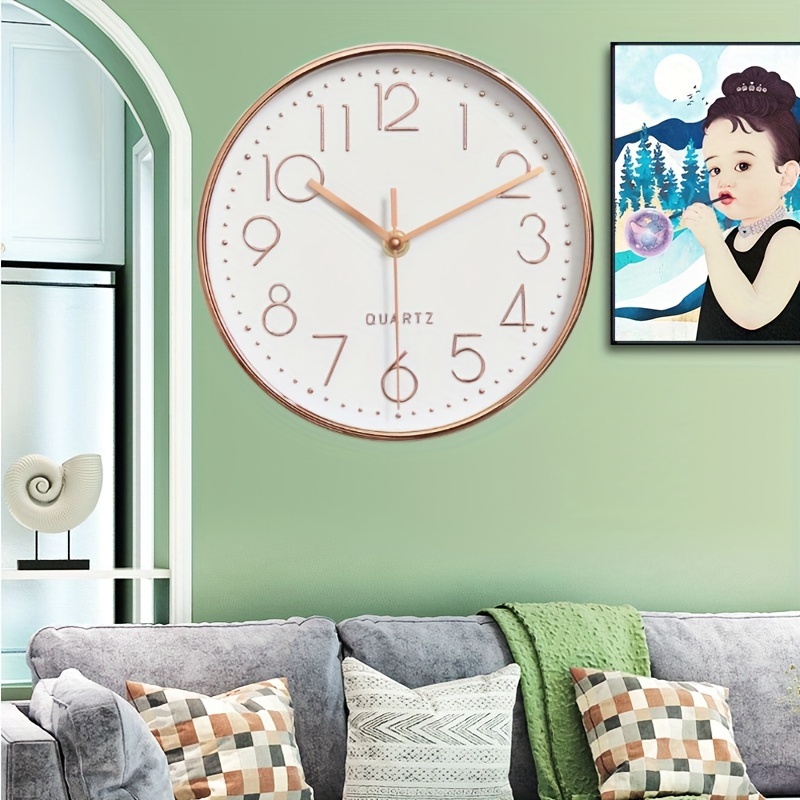 Reloj de pared de , silencioso, sin tictac, movimiento de barrido de ,  dormitorio, cocina, oficina, habitación de A perfecl Reloj de pared