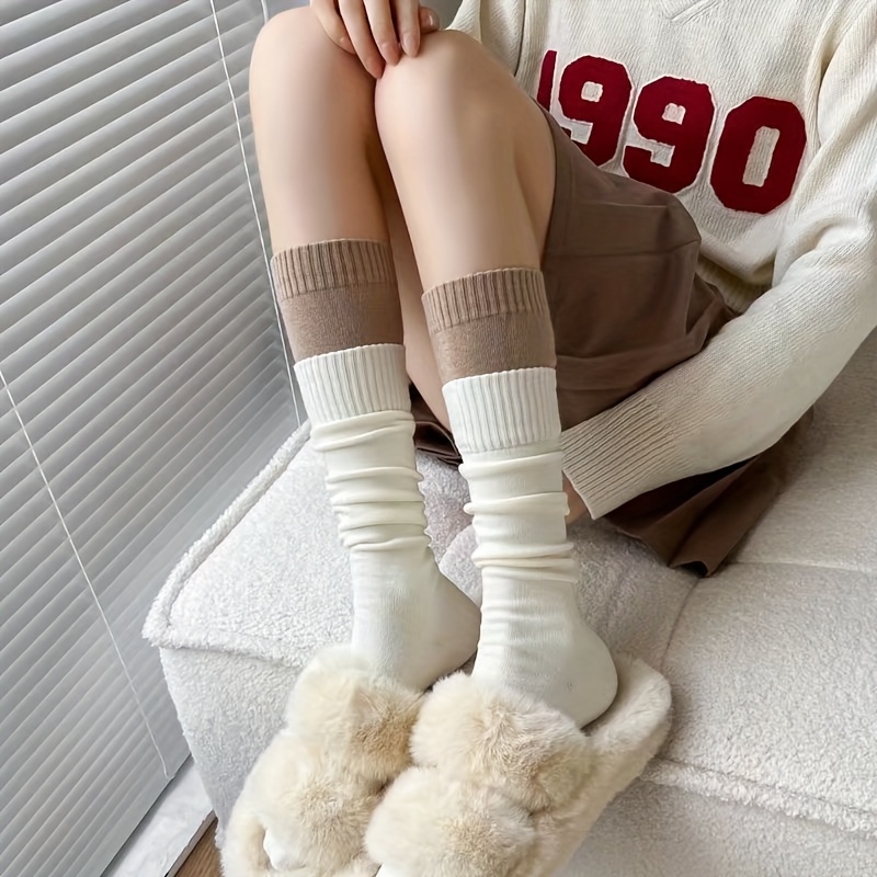 Colorblock Calf Socks - College Style Knee High Socks