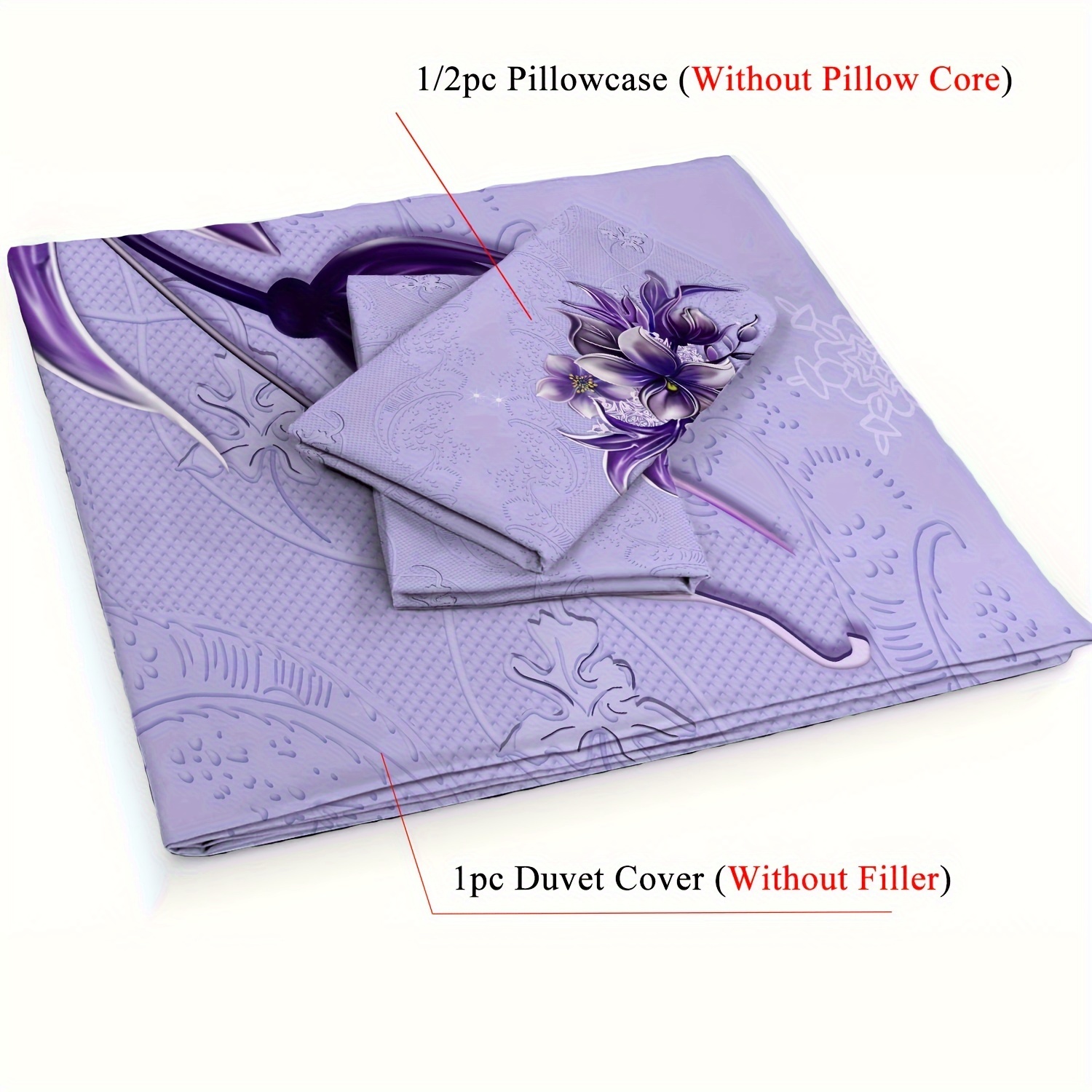 Juego de Funda Nórdica Cama 135/150 Flores moradas y Mariposas, Ropa de  Cama 150x200/135x190 de Microfibra Suave 120gsm, Funda Nordica 220x240 cm  con