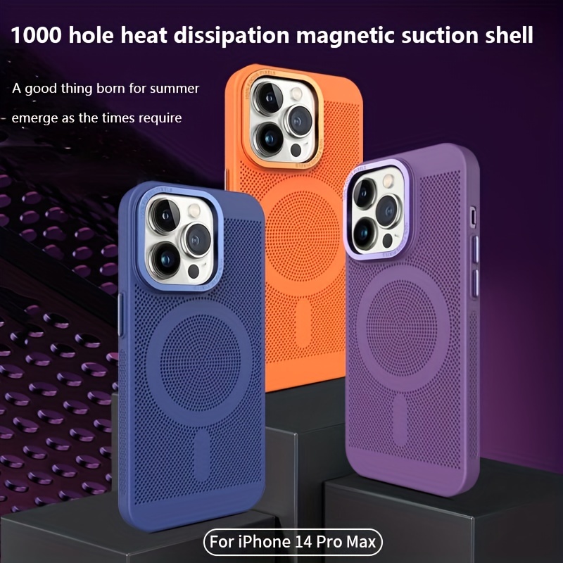 Perforated Heat Dissipation Case with MagSafe for iPhone 15 - Purple - HD  Accessory