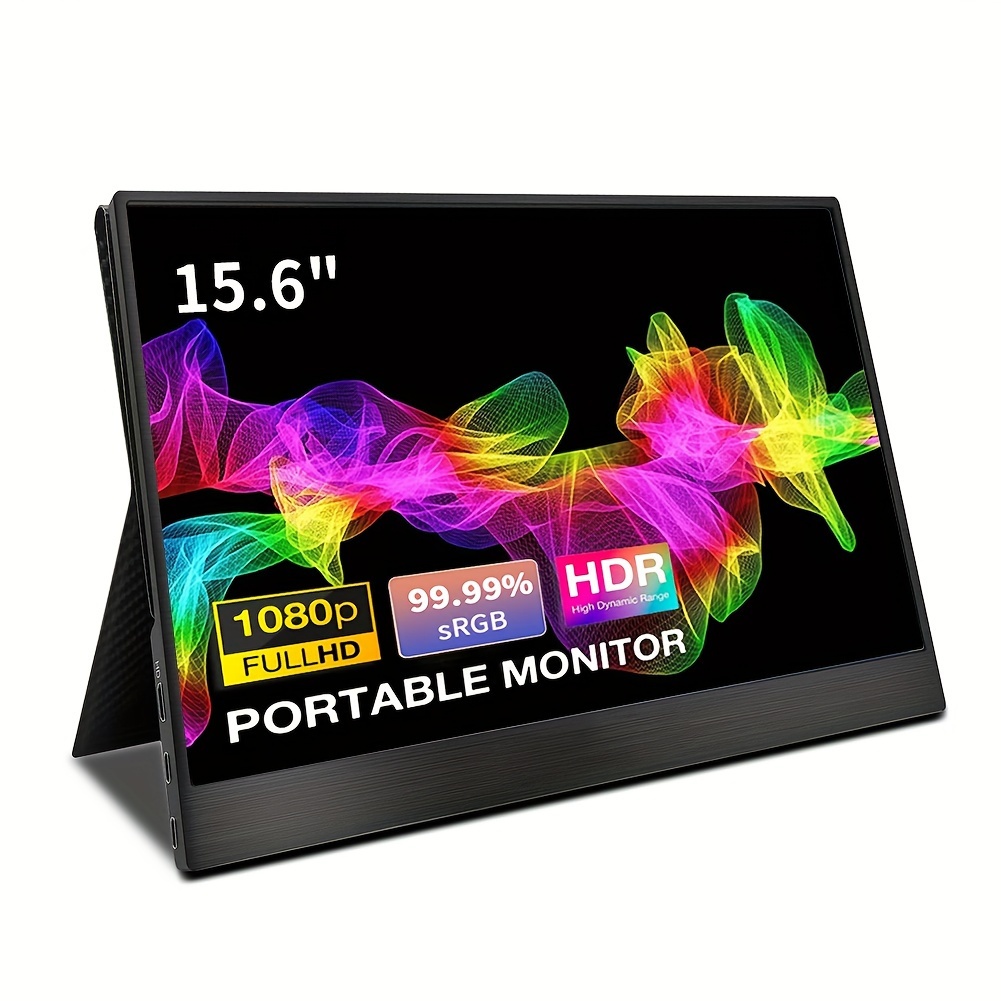 Monitor portátil de 15.6 pulgadas 1080P, pantalla táctil FHD USB C Mini  HDMI, segunda pantalla externa, computadora portátil, pantalla HDR IPS