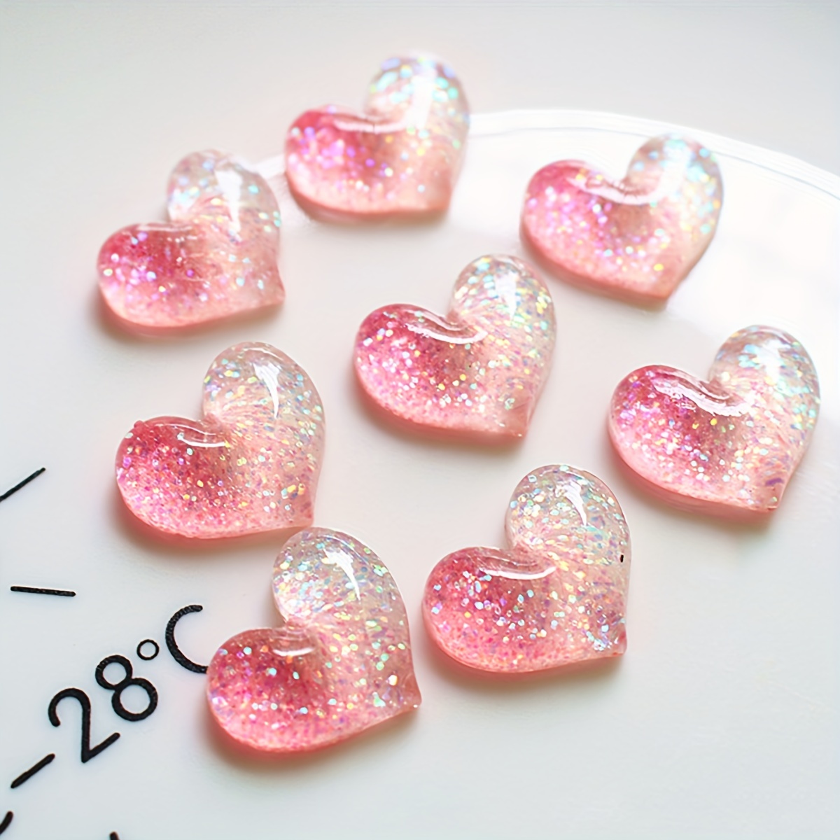 Heart Shaped 3D Red Hearts Charm Valentine's Day Charms Hearts Cabochons 10  pcs