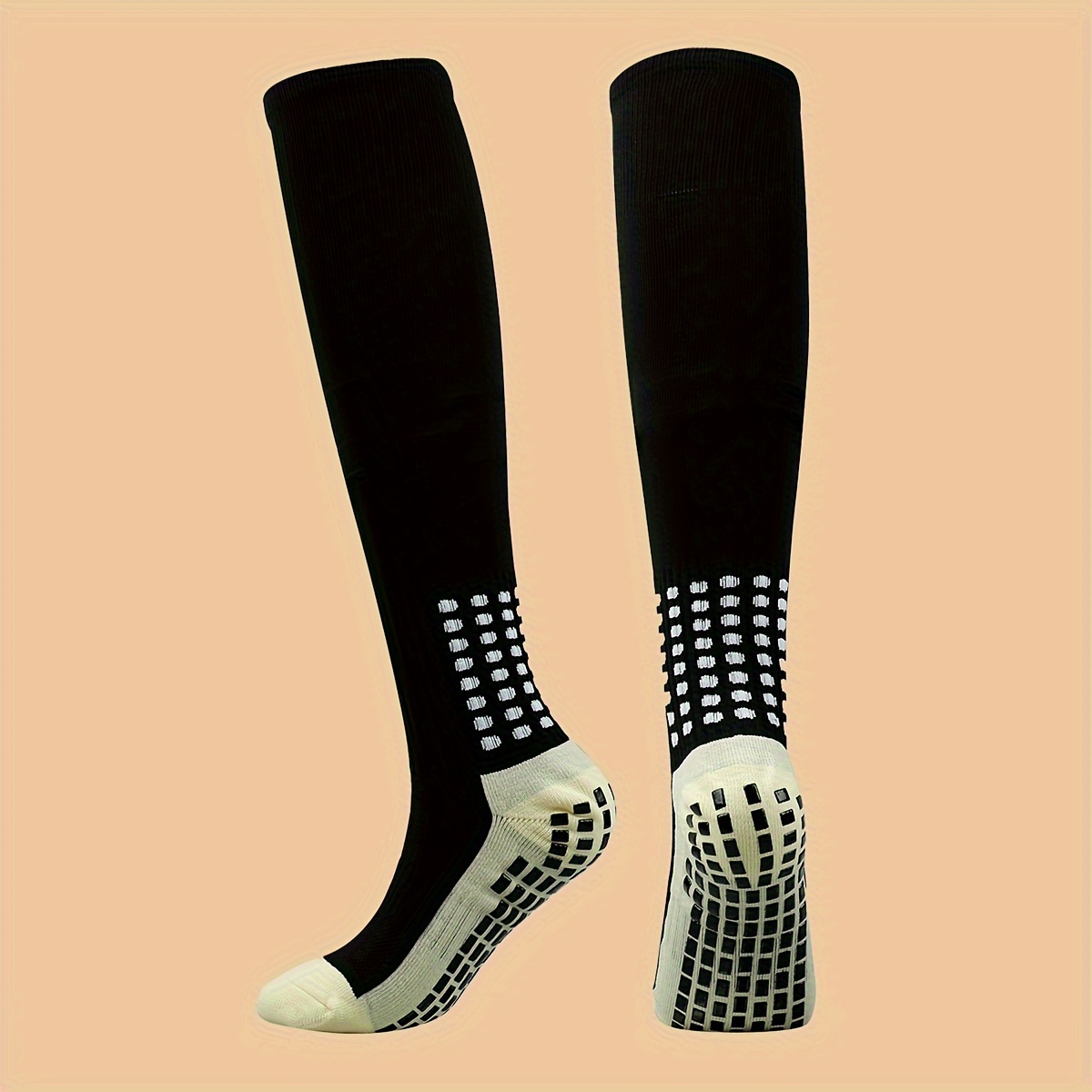 Anti-Slip Knee High Grip Socks (Black)