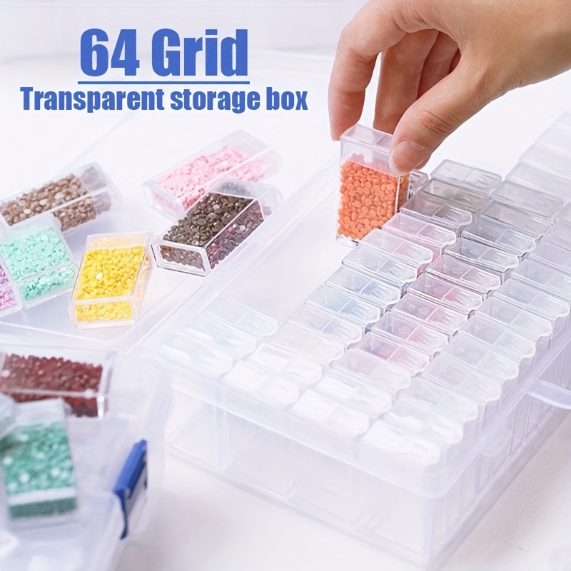 1pc 60-Grid Diamond Painting Storage Container, Diamond Painting Storage  Case, 5D Diamond Painting Bead Organizer, With 3 Different Specifications Of