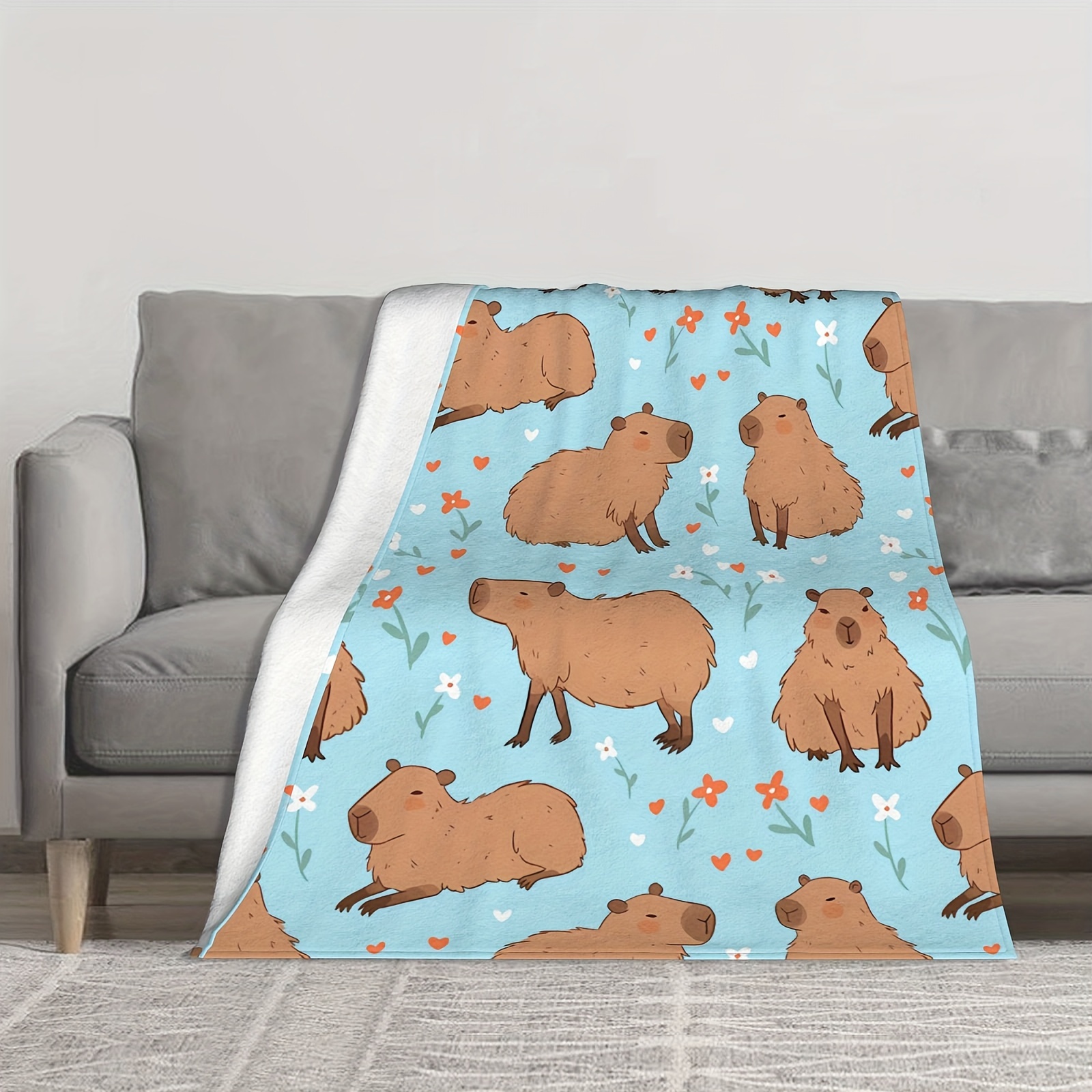 Cute Capybara Blanket Capybara Gifts Adult Soft Plush - Temu