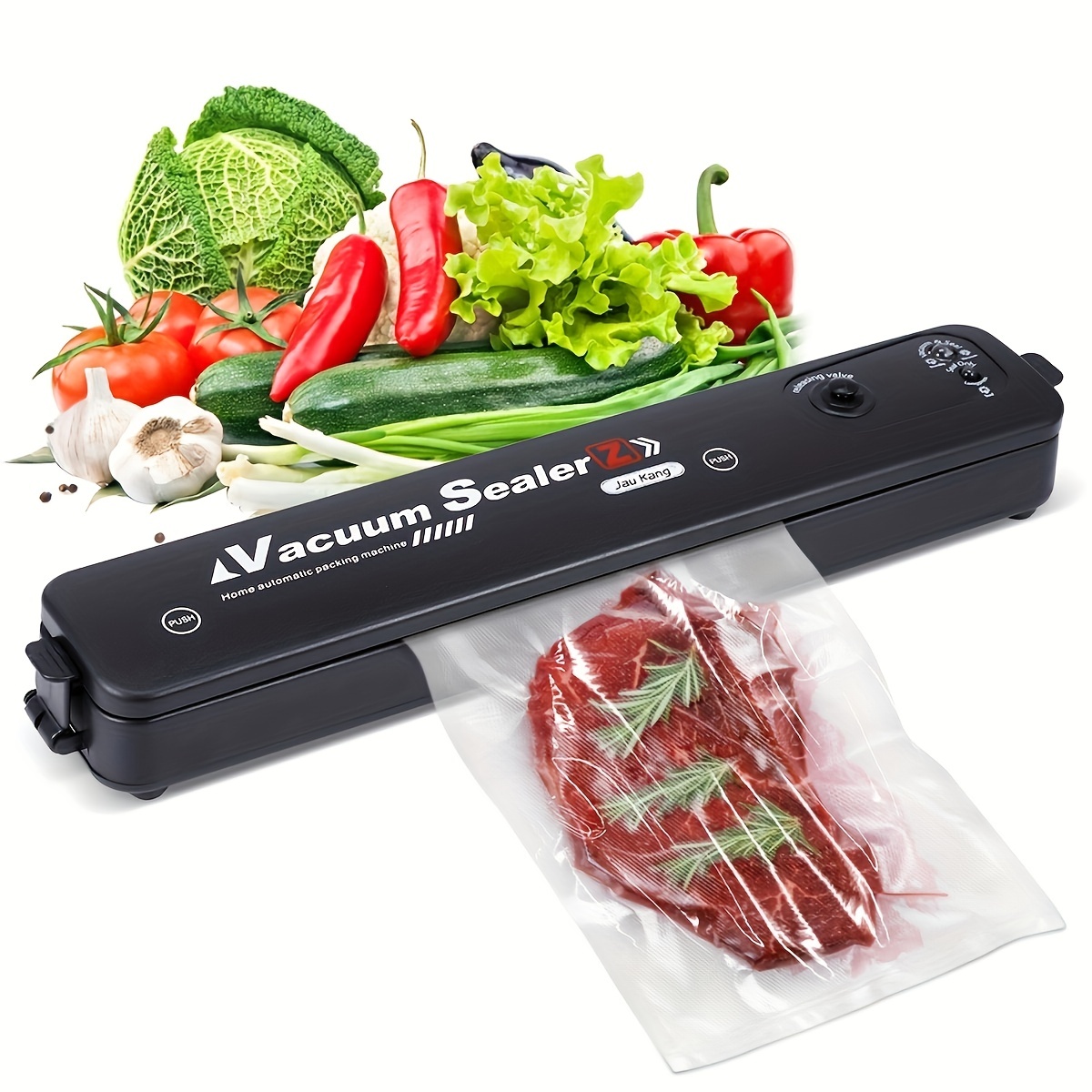 Vacuum Sealer Machine - Food Vacuum Sealer, Automatic Air Sealing System  for Dry and Wet Food Storage, 6-in-1 Design, Packaged with 10 Vacuum Seal