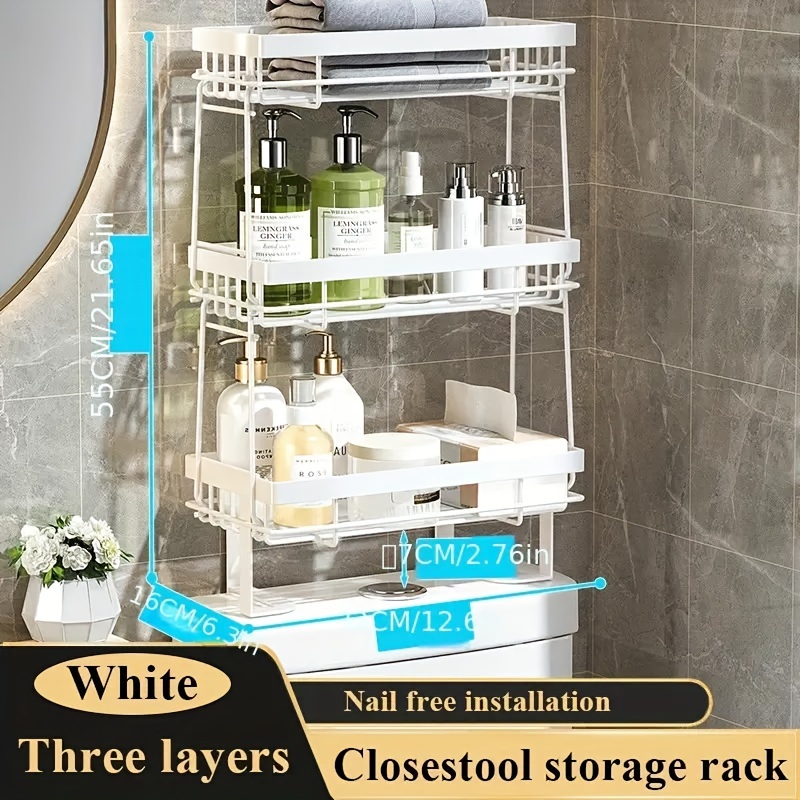 Bathroom Shelves Nail-free Storage Organizer Rack Shelf In The