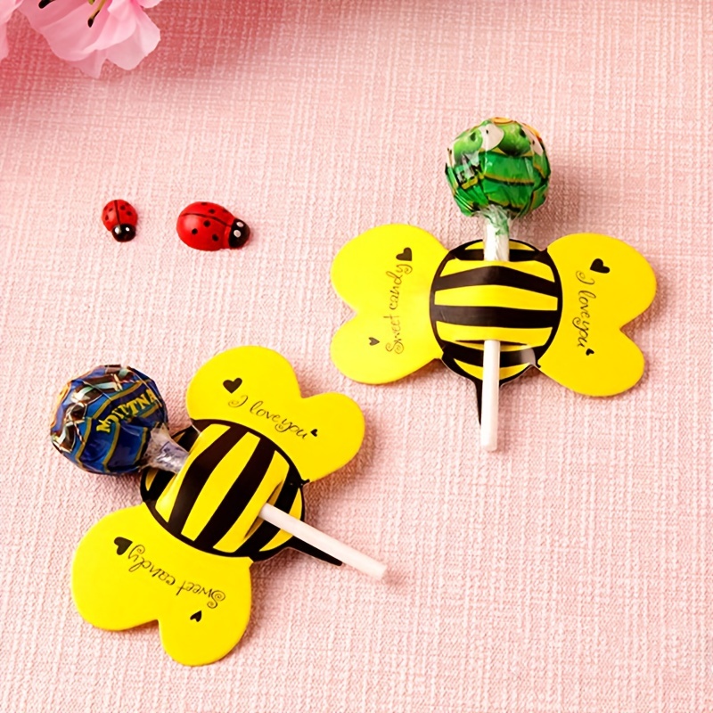 Cartoon Bee Lollipop Decoration Paper Card Teenager Stuff - Temu