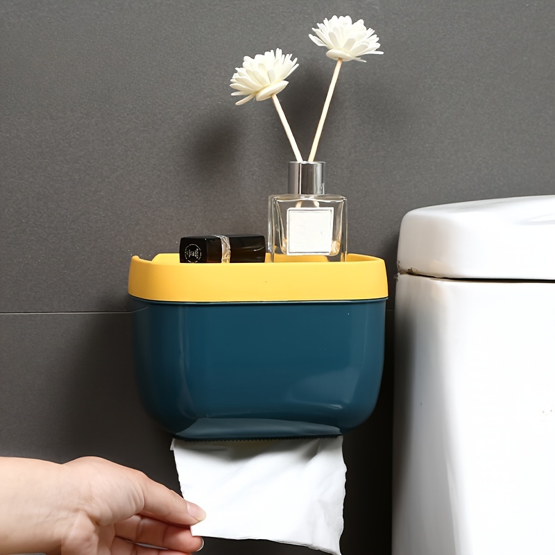 1pc Bathroom Tissue Storage Box Punch Free Toilet Paper - Temu United ...