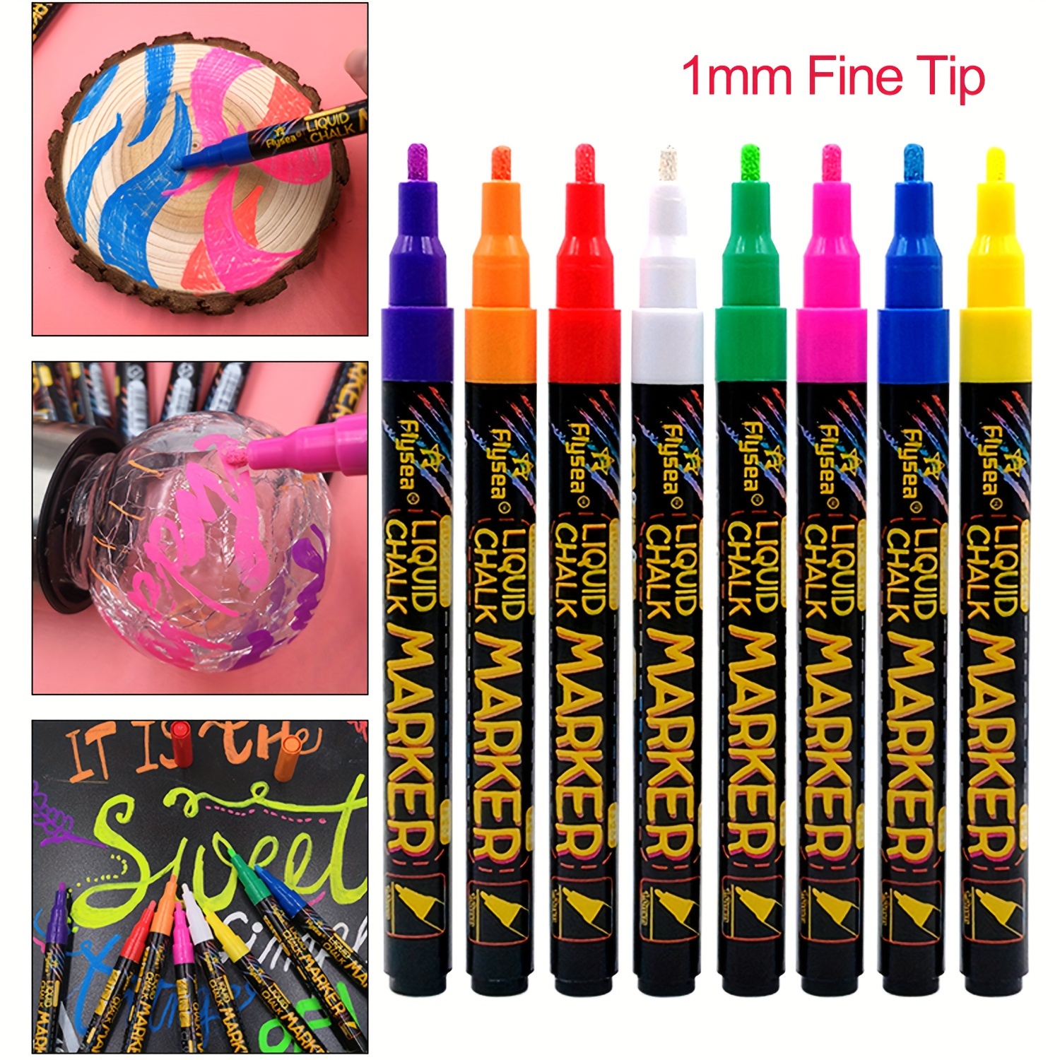 8 colors Vibrant Chalk Markers washable Wet Erase Liquid - Temu