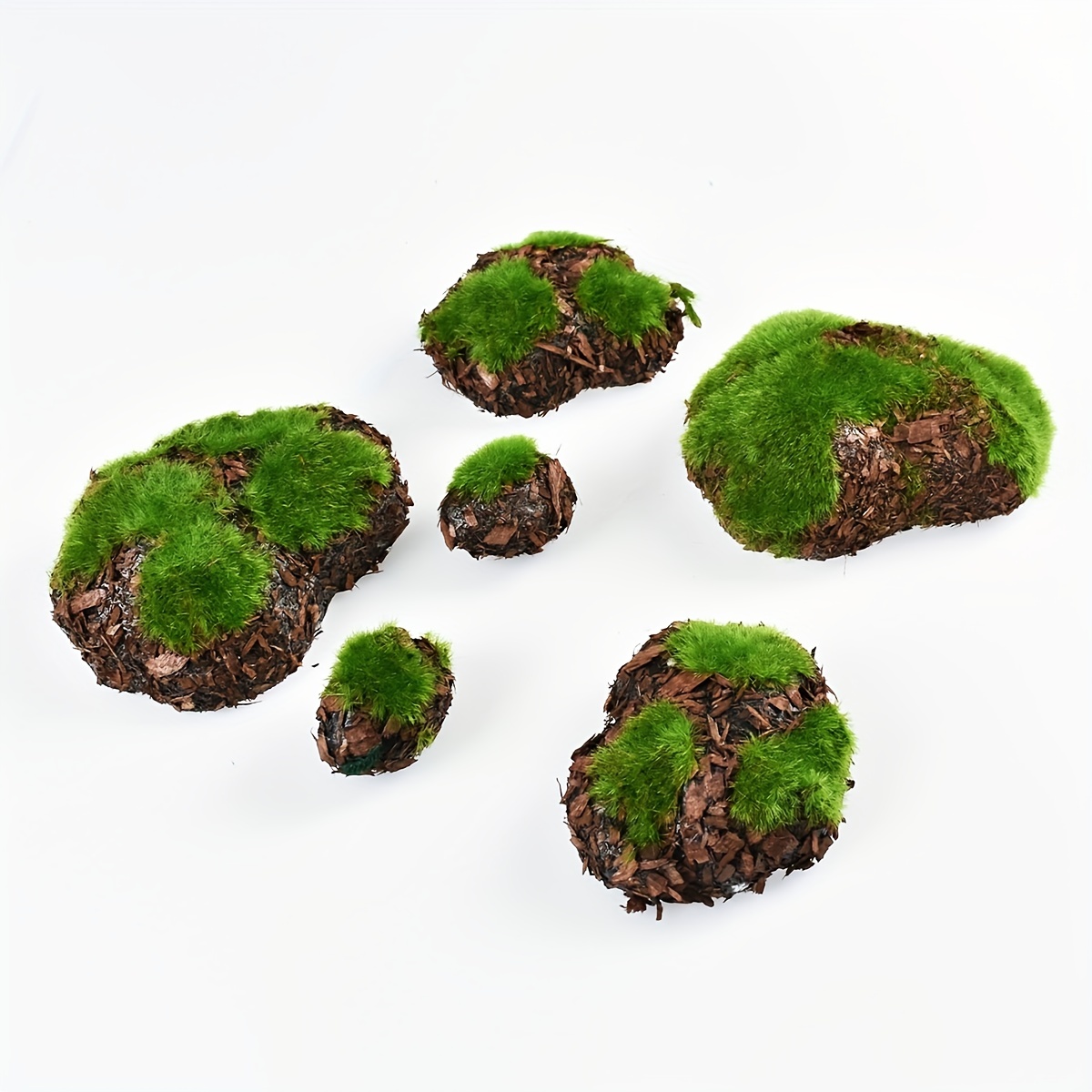 4 Sizes Of Artificial Moss Rock Decoration Green Moss Ball - Temu