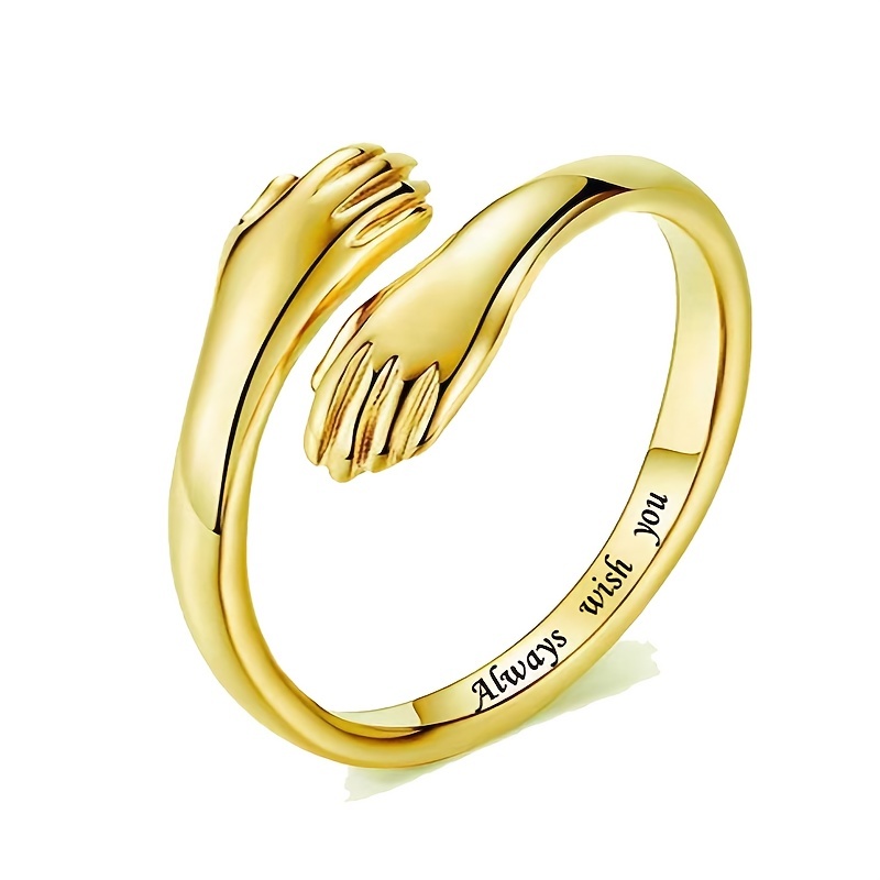 18K Plated Lady Hug Adjustable Ring