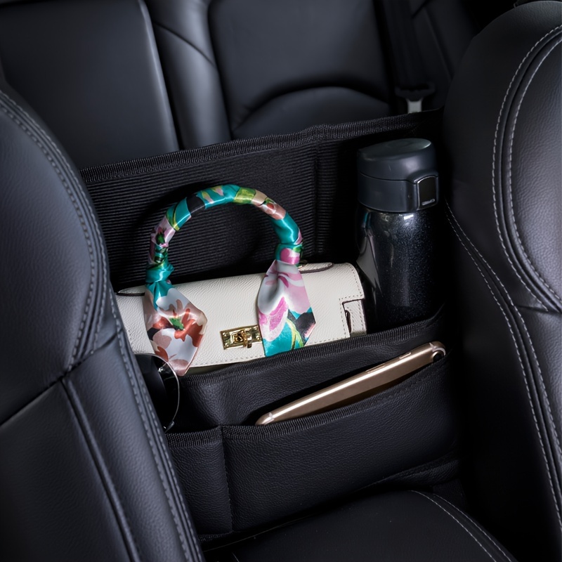 Pu Leather Car Handbag Holder Interior Auto Seat Middle Box Seat Hanger  Storage Bag Hanging Pocket Handbag For Men Women Girls