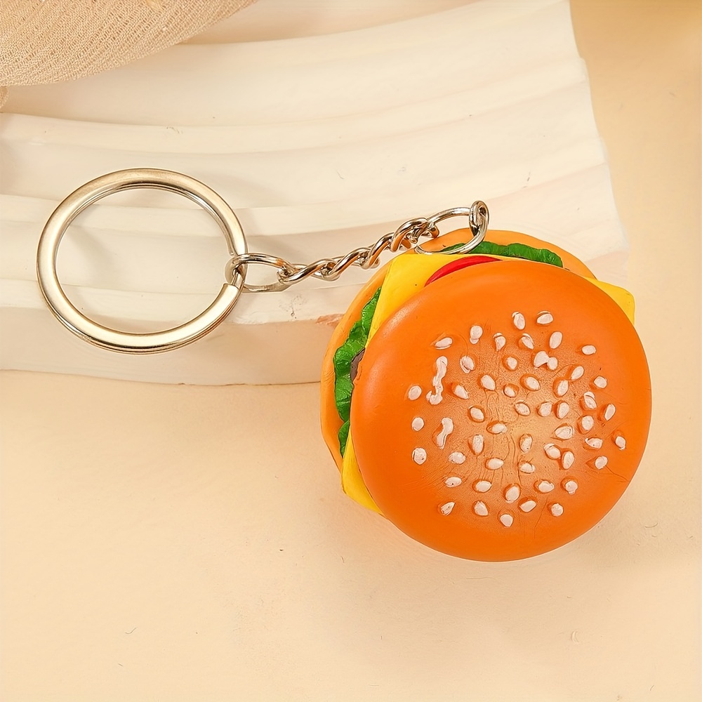 Simulation Cheeseburger Pendant Key Chain Key Ring Pendant