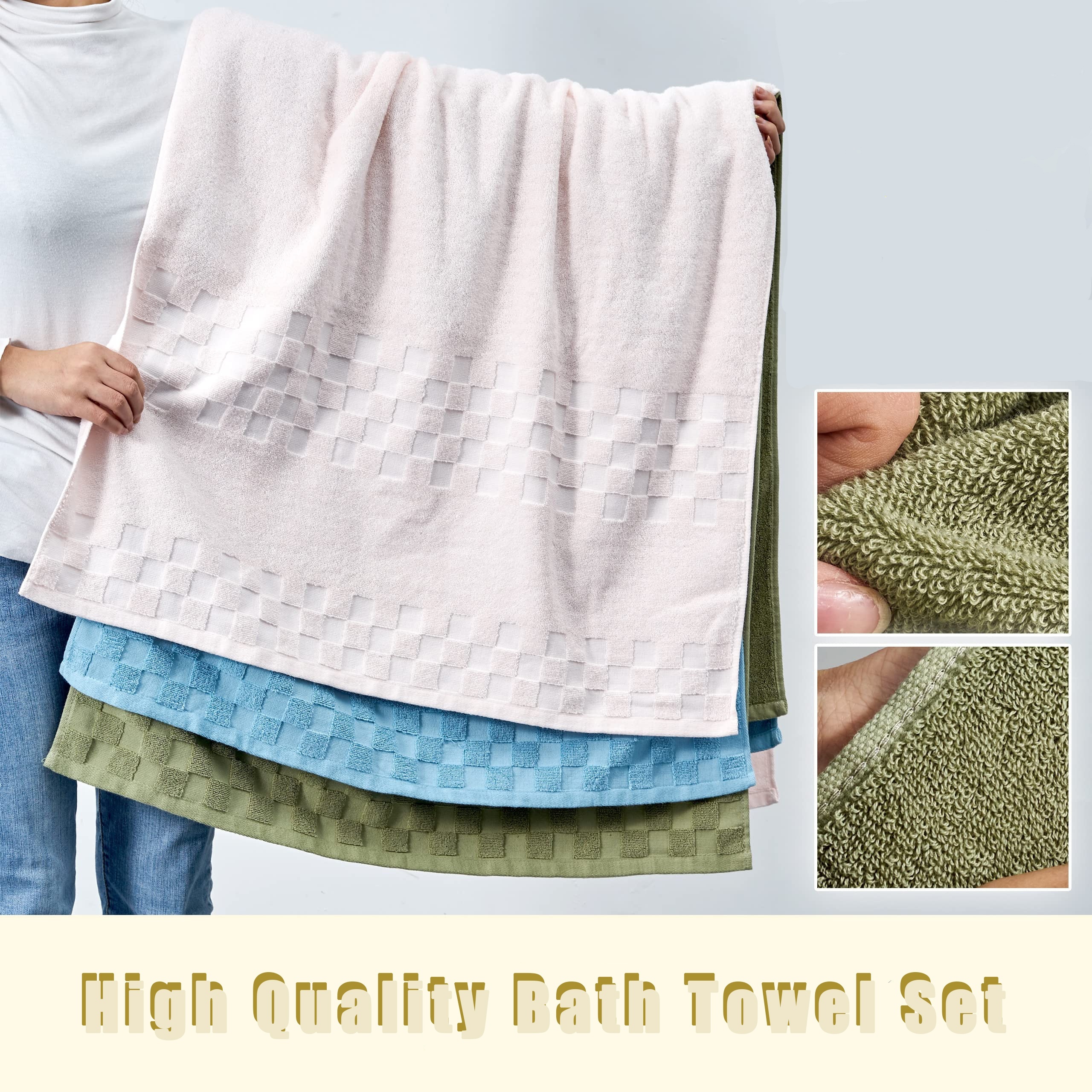 Cotton Bath Towel Set Premium Luxury Towels Set Quick Drying - Temu ...