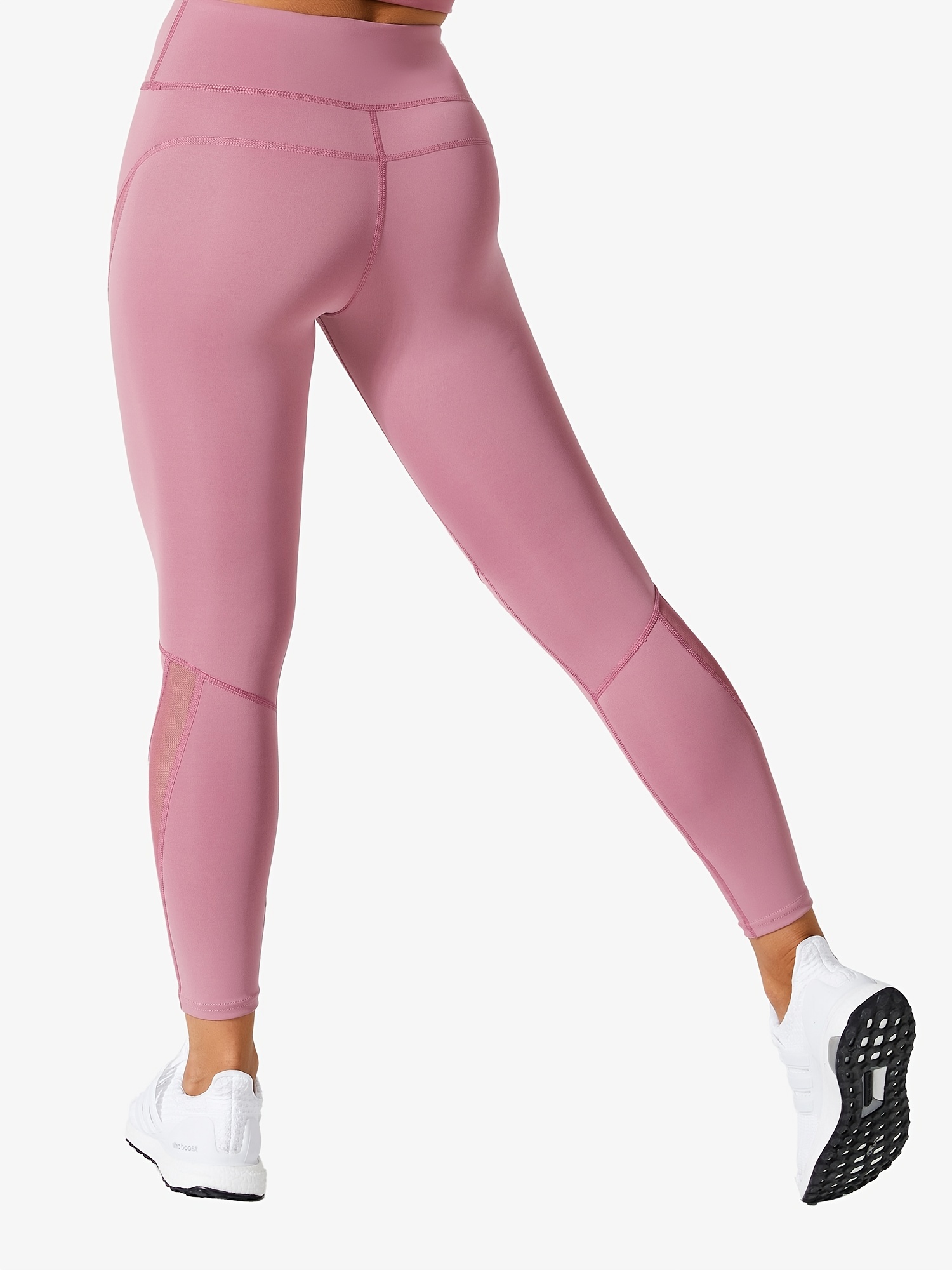 1pc Mujeres Deportes Yoga Pantalones Cintura Alta Malla - Temu