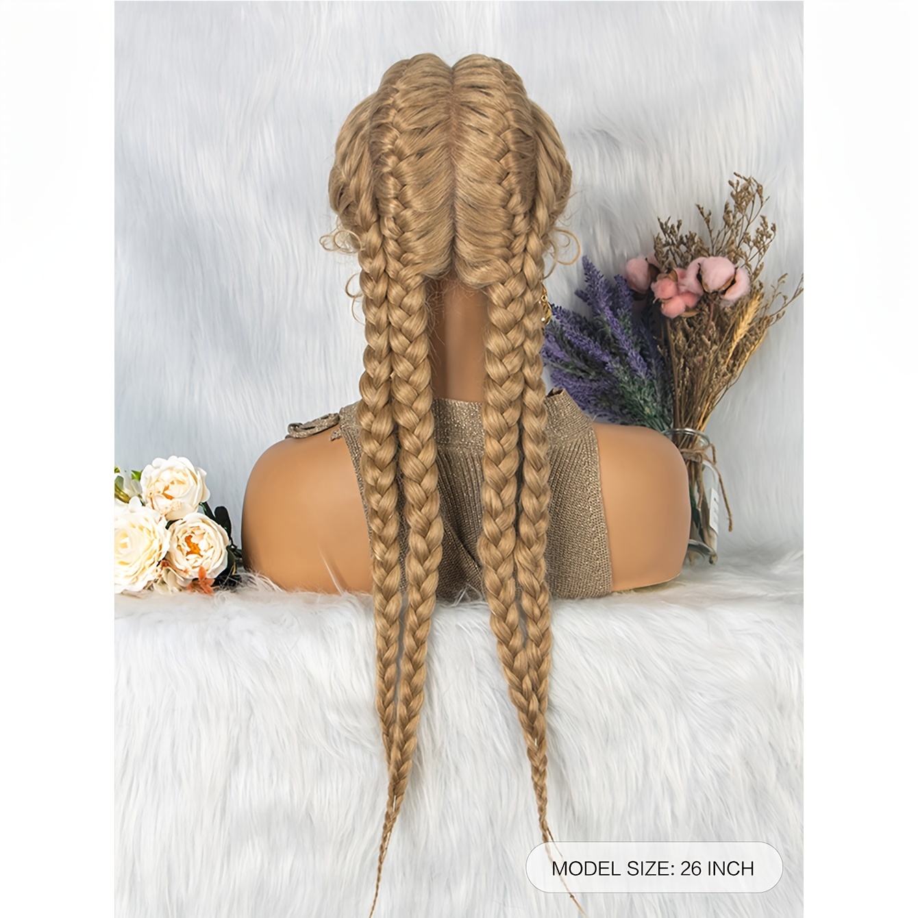 Blonde 4 Braided Wigs Heat Resistant Synthetic Lace Wigs Temu