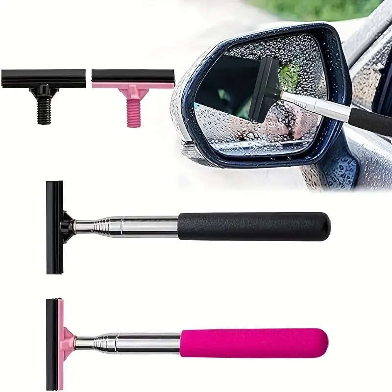 1pc Car Rearview Mirror Wiper, Retractable Mirror Wiper, Portable For  Window Cleaning