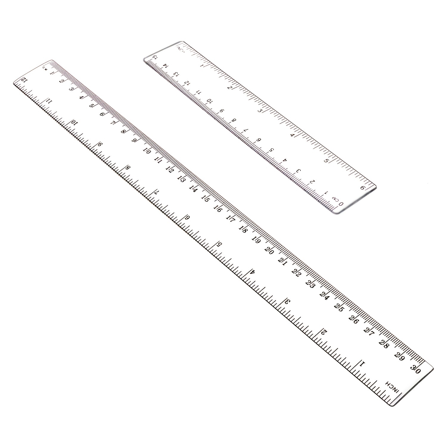 School Smart Flexible Plastic Ruler, Inches and Metric, 12 Inch Size, Clear,  Pack of 36