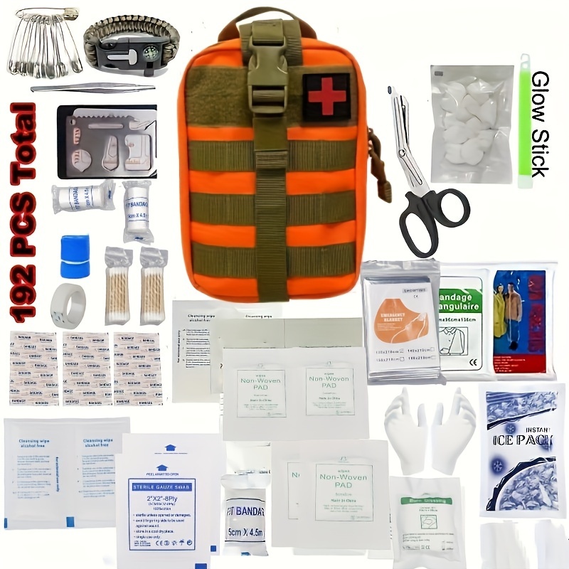 Kit de primeros auxilios para el hogar, camping, kit de emergencia/botiquín  de primeros auxilios de viaje para automóvil, pequeña bolsa de primeros