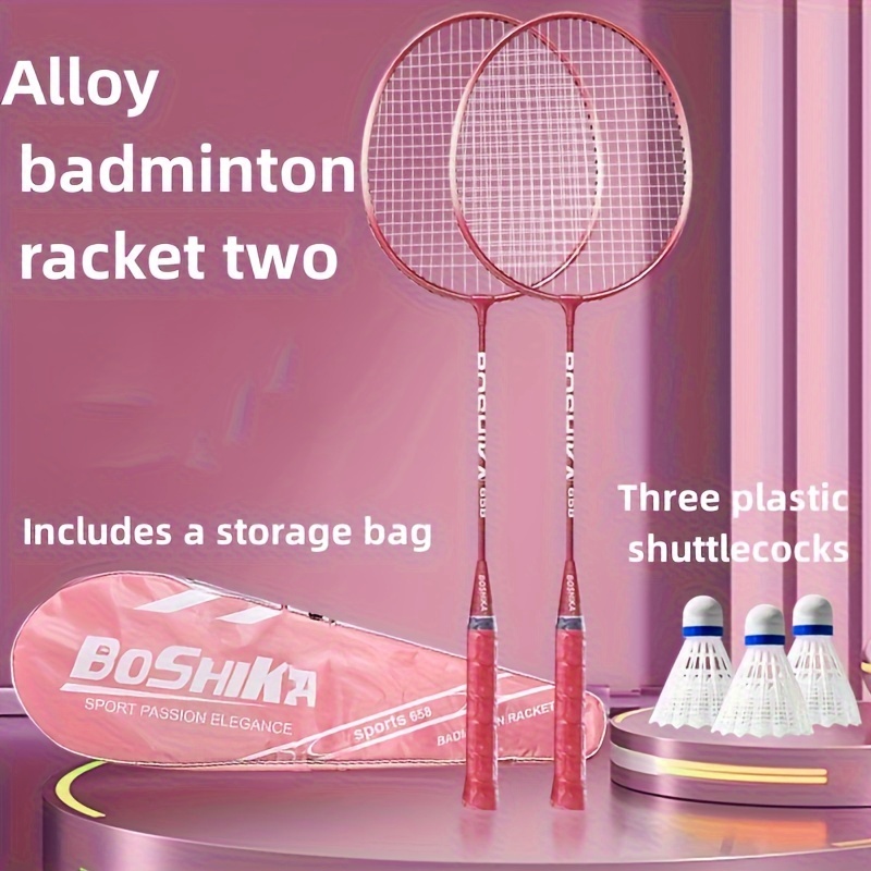 

2pcs Badminton Rackets And 3pcs Badminton Ball Set, Lightweight Badminton Rackets For Outdoor Sports