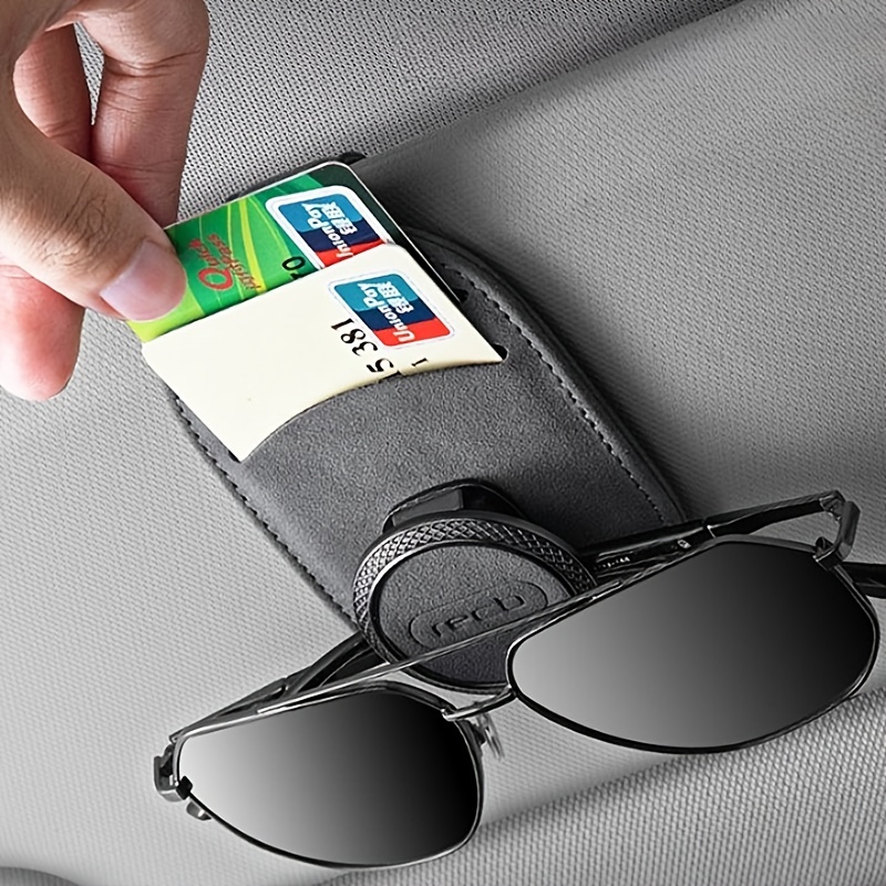 2er Pack Brillenhalter für Autovisier, Sonnenbrille Brillenhalterung mit  Ticketkartenclip für Auto (schwarz)