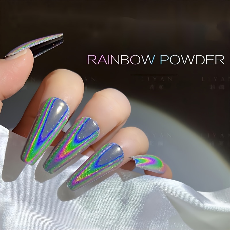 Holographic Nail Powder Chrome Laser Magic Mirror Glitter Rub Dust Flakes  Shinning Manicure Decoration Pigment Nails Accessories