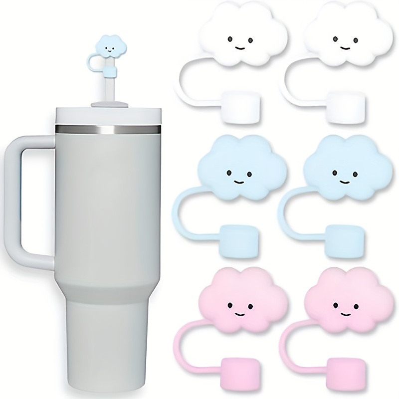Straw Tips Cover Reusable Straw Toppers Kawaii Cloud - Temu