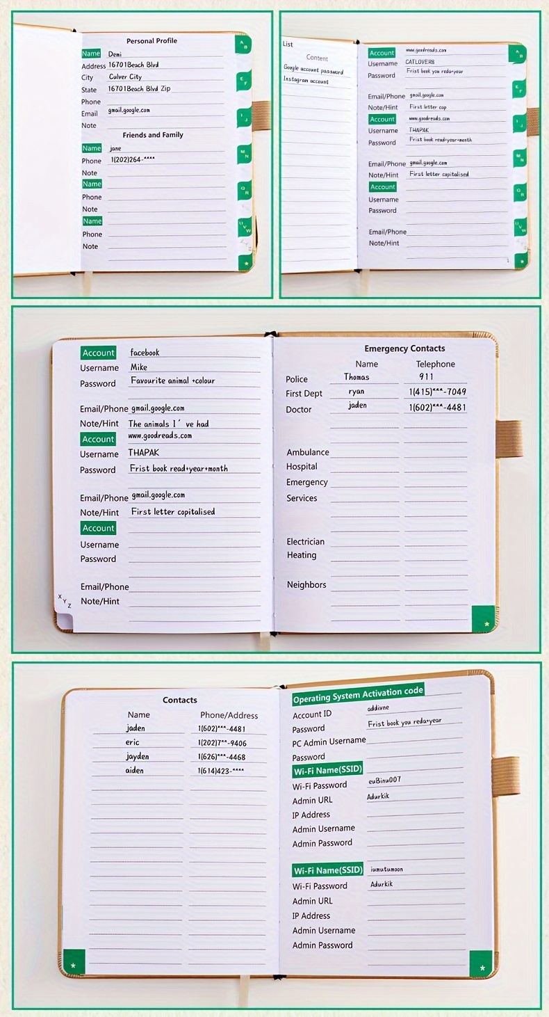 Carnet De Mots De Passe Avec Onglets Alphabétiques, Journal De Bord  D'adresse Internet Et De Mot De Passe, Carnet De Notes Mini Taille 4,7 x  6,1 Pour L'organisation Des Mots De Passe